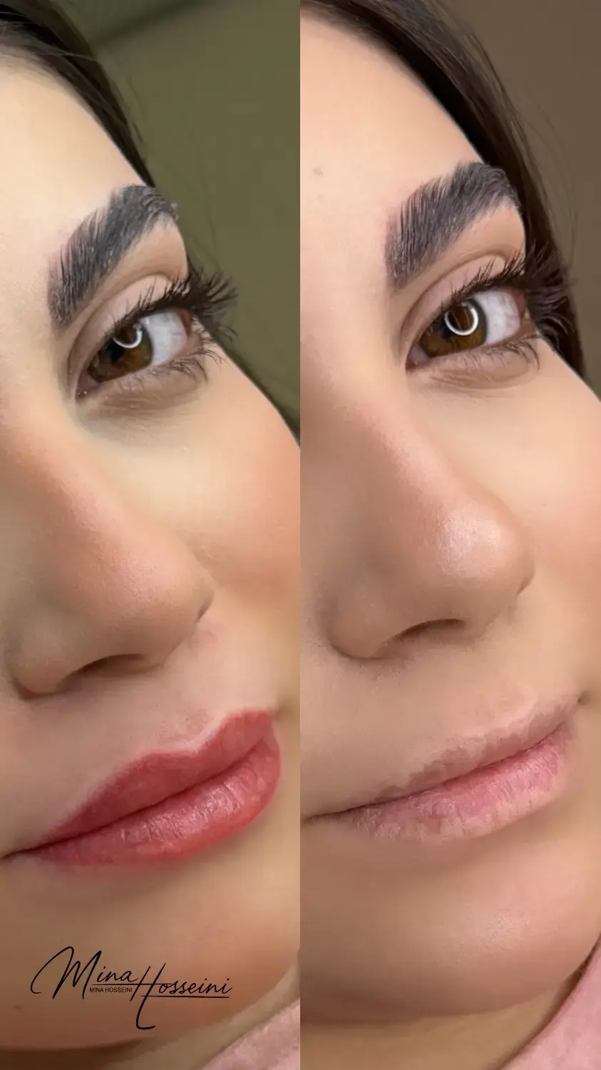 میکروبلیدینگ‌ ابرو‌ و شیدینگ لب مینا حسینی